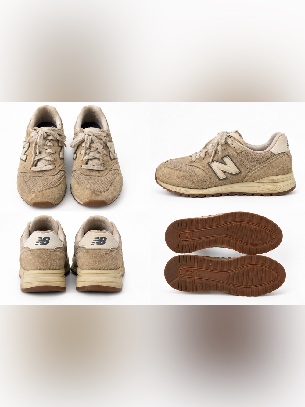 New Balance Kids Taupe Suede & Mesh Sneaker